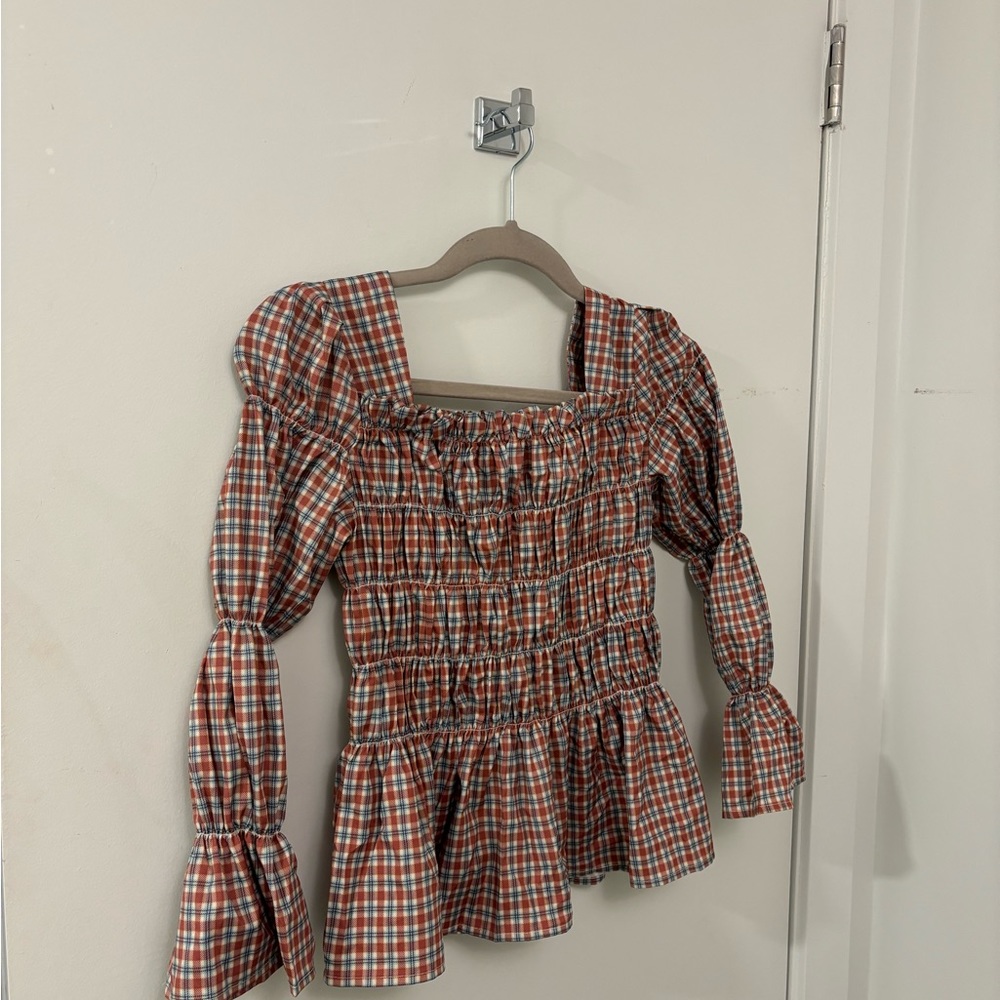 Asos plaid blouse small (GANNI vibes)